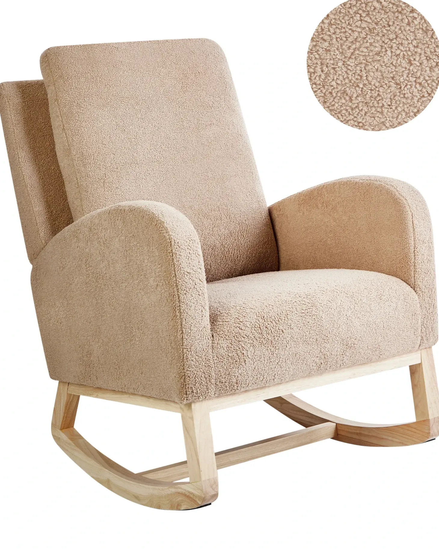 Discount Fotel bujany ALSTA Boucle Beżowy Wszystkie Fotele|Fotele Bujane