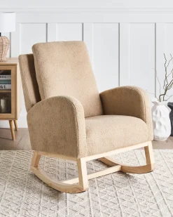 Discount Fotel bujany ALSTA Boucle Beżowy Wszystkie Fotele|Fotele Bujane