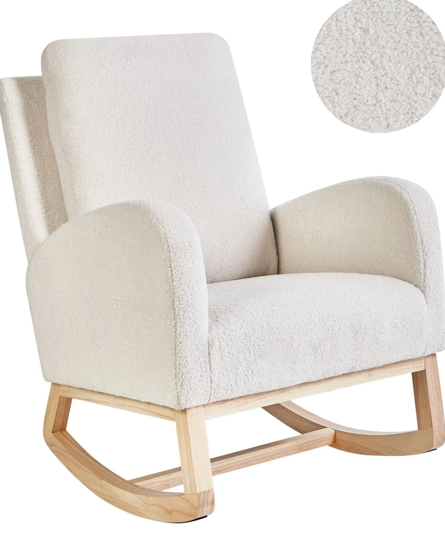 Sale Fotel bujany ALSTA Boucle Złamana biel Wszystkie Fotele|Fotele Bujane