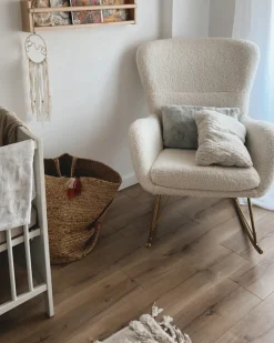 Hot Fotel bujany ANASET Boucle Biały Wszystkie Fotele|Fotele Bujane