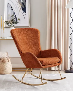 Discount Fotel bujany ANASET Boucle Pomarańczowy Wszystkie Fotele|Fotele Bujane
