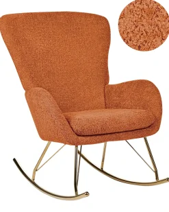 Discount Fotel bujany ANASET Boucle Pomarańczowy Wszystkie Fotele|Fotele Bujane