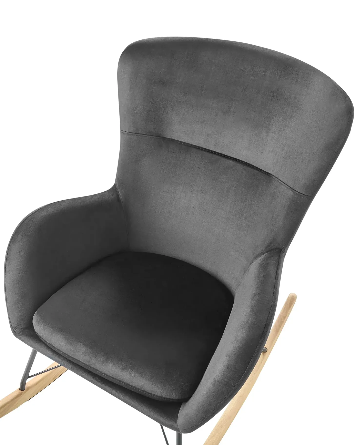 New Fotel bujany ELLAN Welur Czarny Wszystkie Fotele|Fotele Bujane