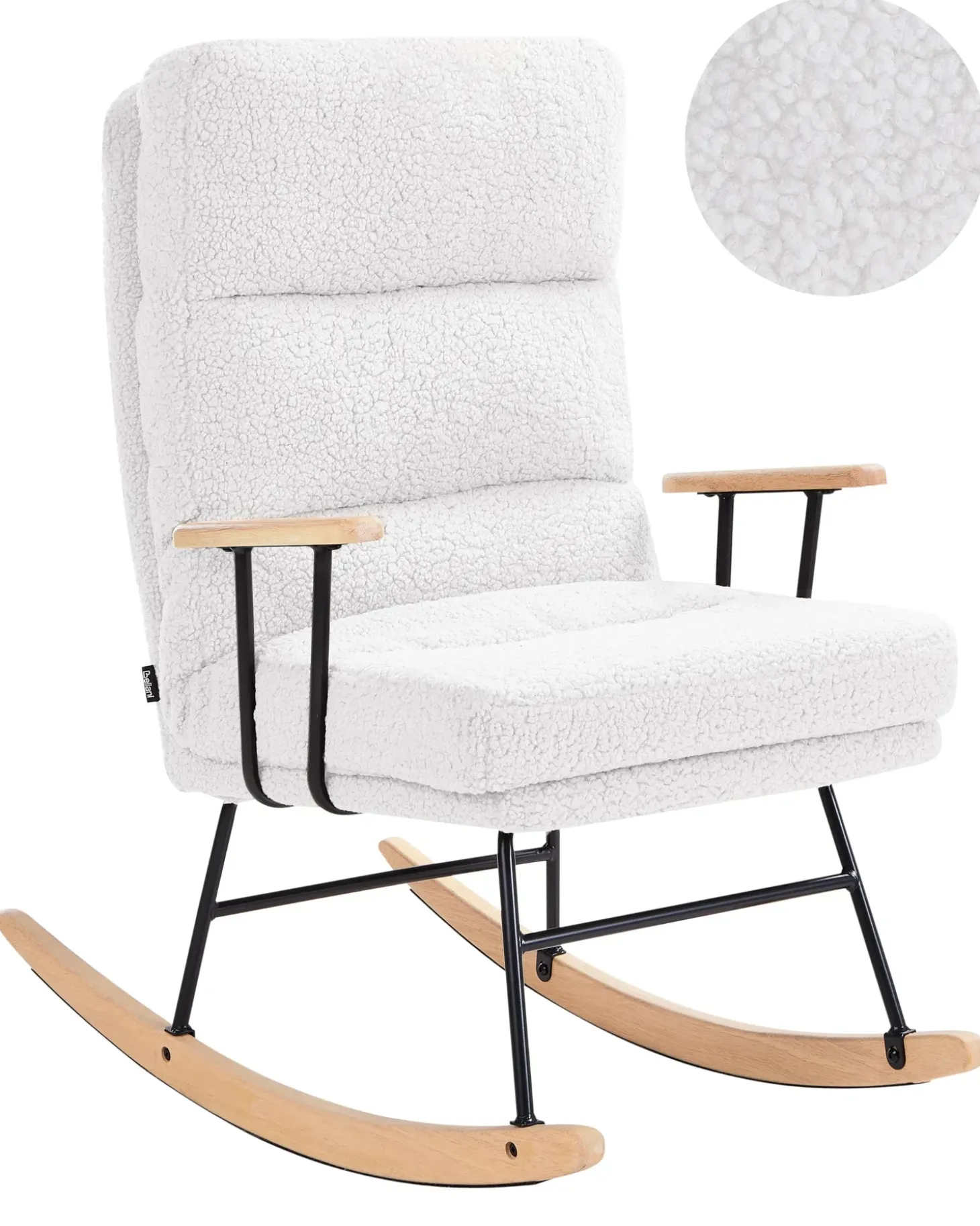 Discount Fotel bujany ESKELIN Rozkładany Boucle Złamana biel Wszystkie Fotele|Fotele Bujane