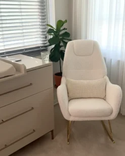 Sale Fotel bujany GULSELE Boucle Złamana biel Wszystkie Fotele|Fotele Bujane