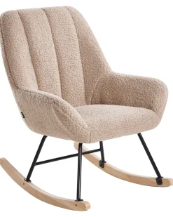 New Fotel bujany KINNO Boucle Beżowy Wszystkie Fotele|Fotele Bujane