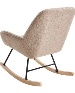 New Fotel bujany KINNO Boucle Beżowy Wszystkie Fotele|Fotele Bujane