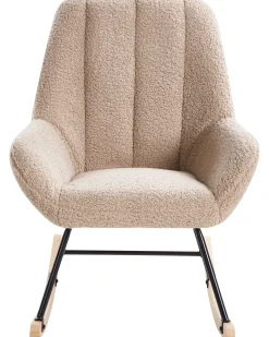 New Fotel bujany KINNO Boucle Beżowy Wszystkie Fotele|Fotele Bujane