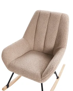 New Fotel bujany KINNO Boucle Beżowy Wszystkie Fotele|Fotele Bujane