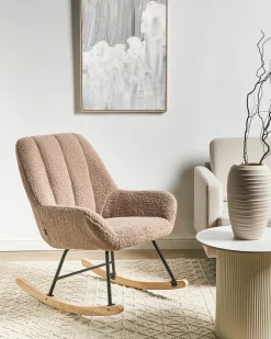 New Fotel bujany KINNO Boucle Beżowy Wszystkie Fotele|Fotele Bujane