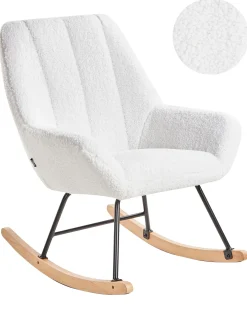 Clearance Fotel bujany KINNO Boucle Złamana biel Wszystkie Fotele|Fotele Bujane