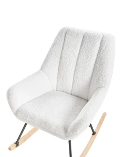 Clearance Fotel bujany KINNO Boucle Złamana biel Wszystkie Fotele|Fotele Bujane