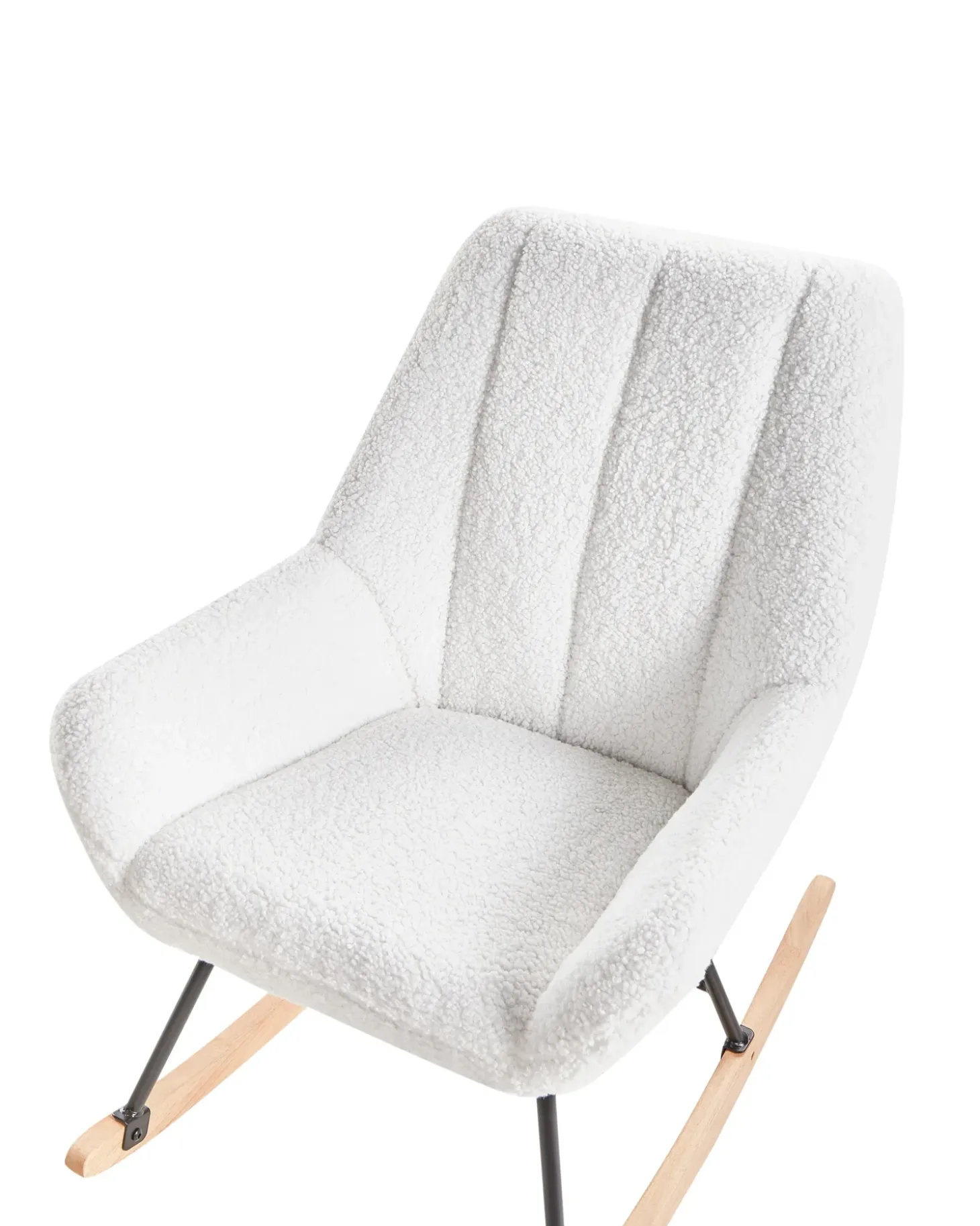 Clearance Fotel bujany KINNO Boucle Złamana biel Wszystkie Fotele|Fotele Bujane