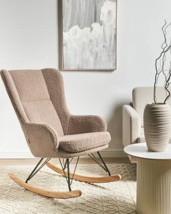 Best Fotel bujany LUOMA Boucle Beżowy Wszystkie Fotele|Fotele Bujane
