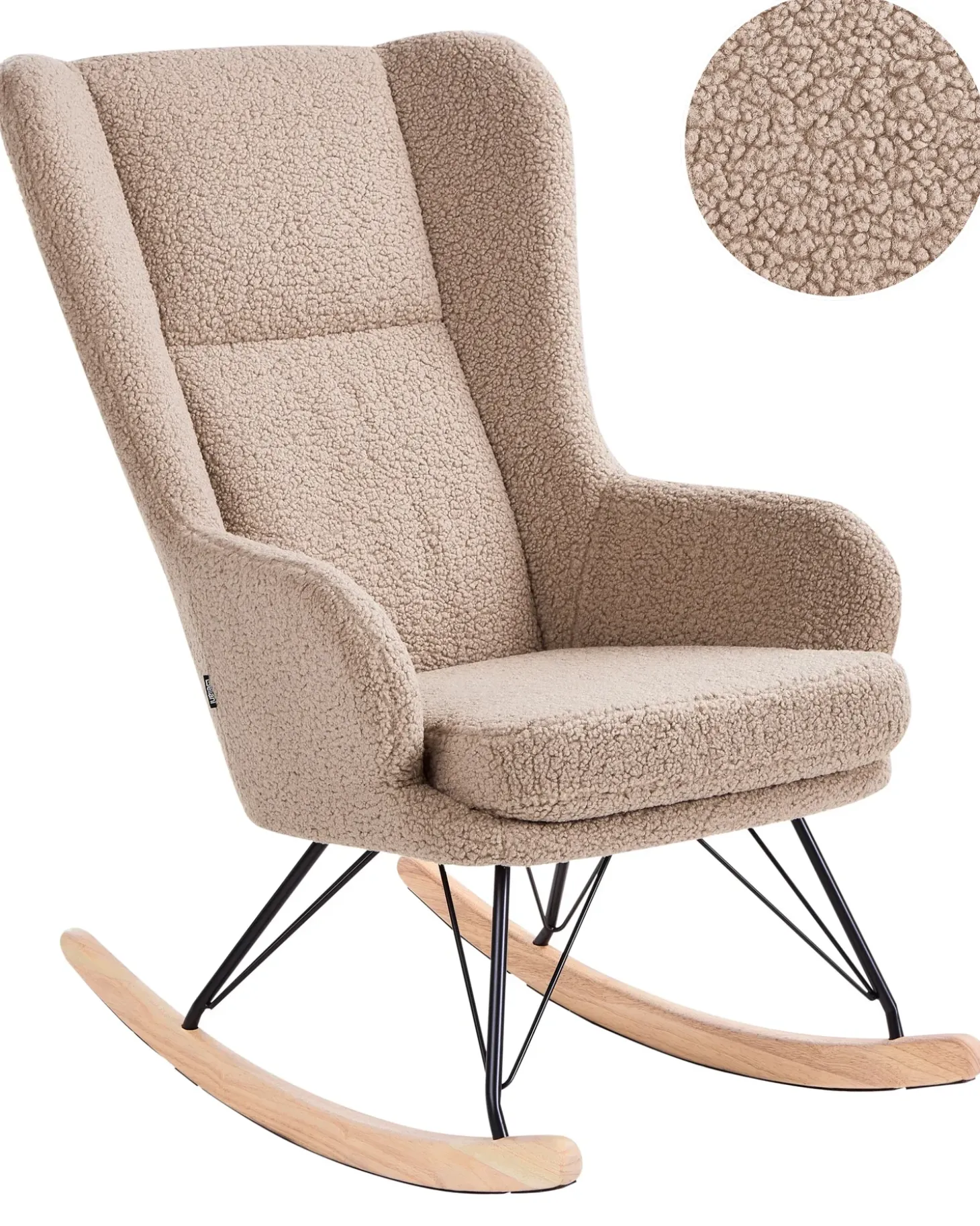 Best Fotel bujany LUOMA Boucle Beżowy Wszystkie Fotele|Fotele Bujane