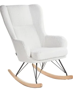 Discount Fotel bujany LUOMA Boucle Złamana biel Wszystkie Fotele|Fotele Bujane