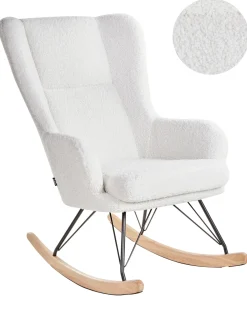 Discount Fotel bujany LUOMA Boucle Złamana biel Wszystkie Fotele|Fotele Bujane