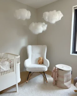 Discount Fotel bujany LUOMA Boucle Złamana biel Wszystkie Fotele|Fotele Bujane