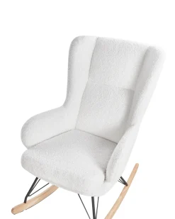 Discount Fotel bujany LUOMA Boucle Złamana biel Wszystkie Fotele|Fotele Bujane