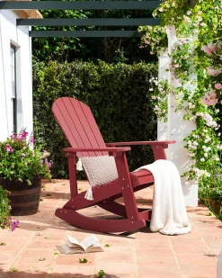 Fotel bujany ogrodowy ADIRONDACK Czerwony