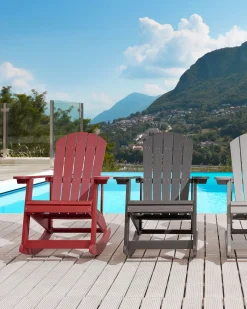 Fotel bujany ogrodowy ADIRONDACK Czerwony
