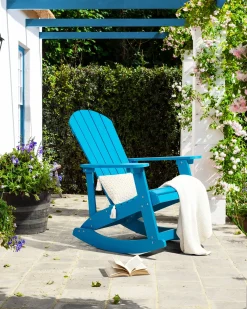 Fotel bujany ogrodowy ADIRONDACK Niebieski
