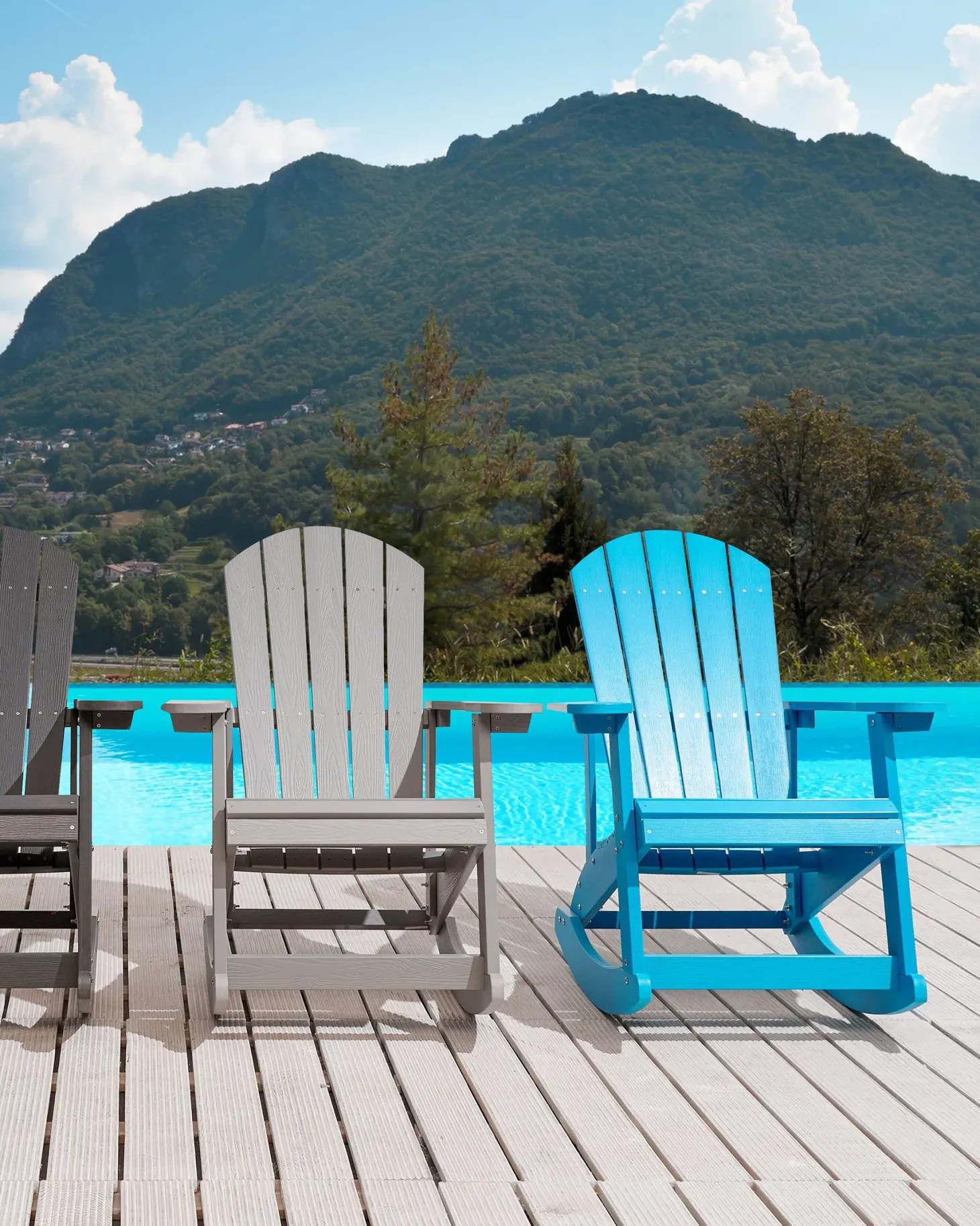 Fotel bujany ogrodowy ADIRONDACK Niebieski
