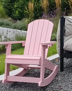 Fotel bujany ogrodowy dla dzieci ADIRONDACK Pastelowy róż