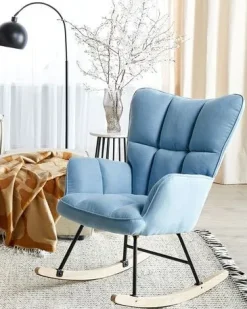 Hot Fotel bujany OULU Błękitny Wszystkie Fotele|Fotele Bujane