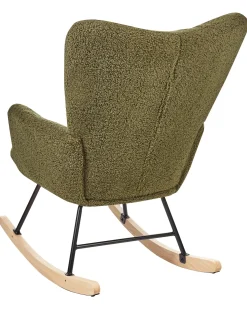 New Fotel bujany OULU Boucle Ciemnozielony Wszystkie Fotele|Fotele Bujane
