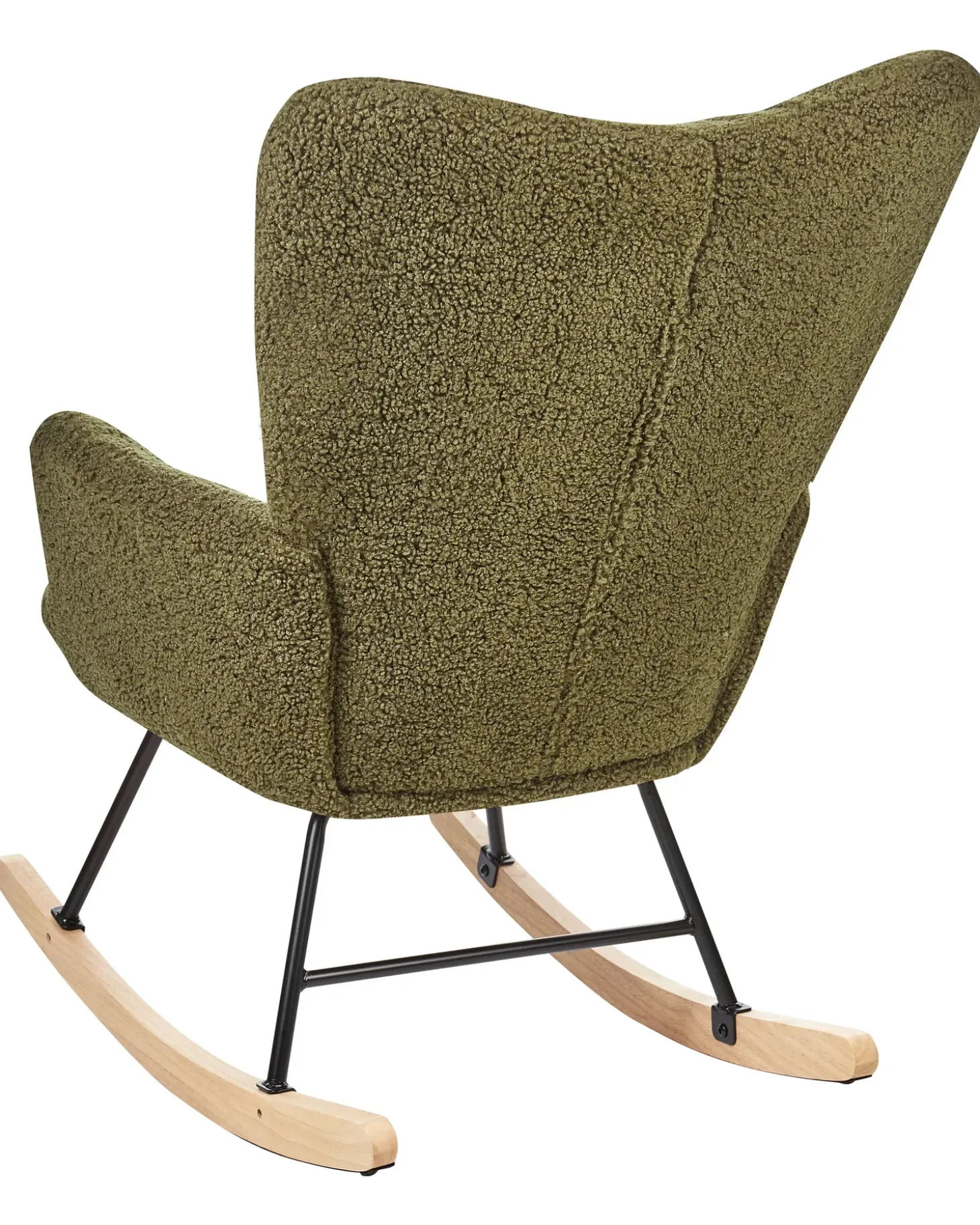 New Fotel bujany OULU Boucle Ciemnozielony Wszystkie Fotele|Fotele Bujane