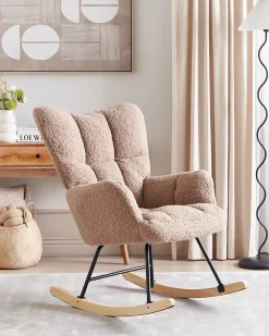Hot Fotel bujany OULU Boucle Piaskowy Wszystkie Fotele|Fotele Bujane