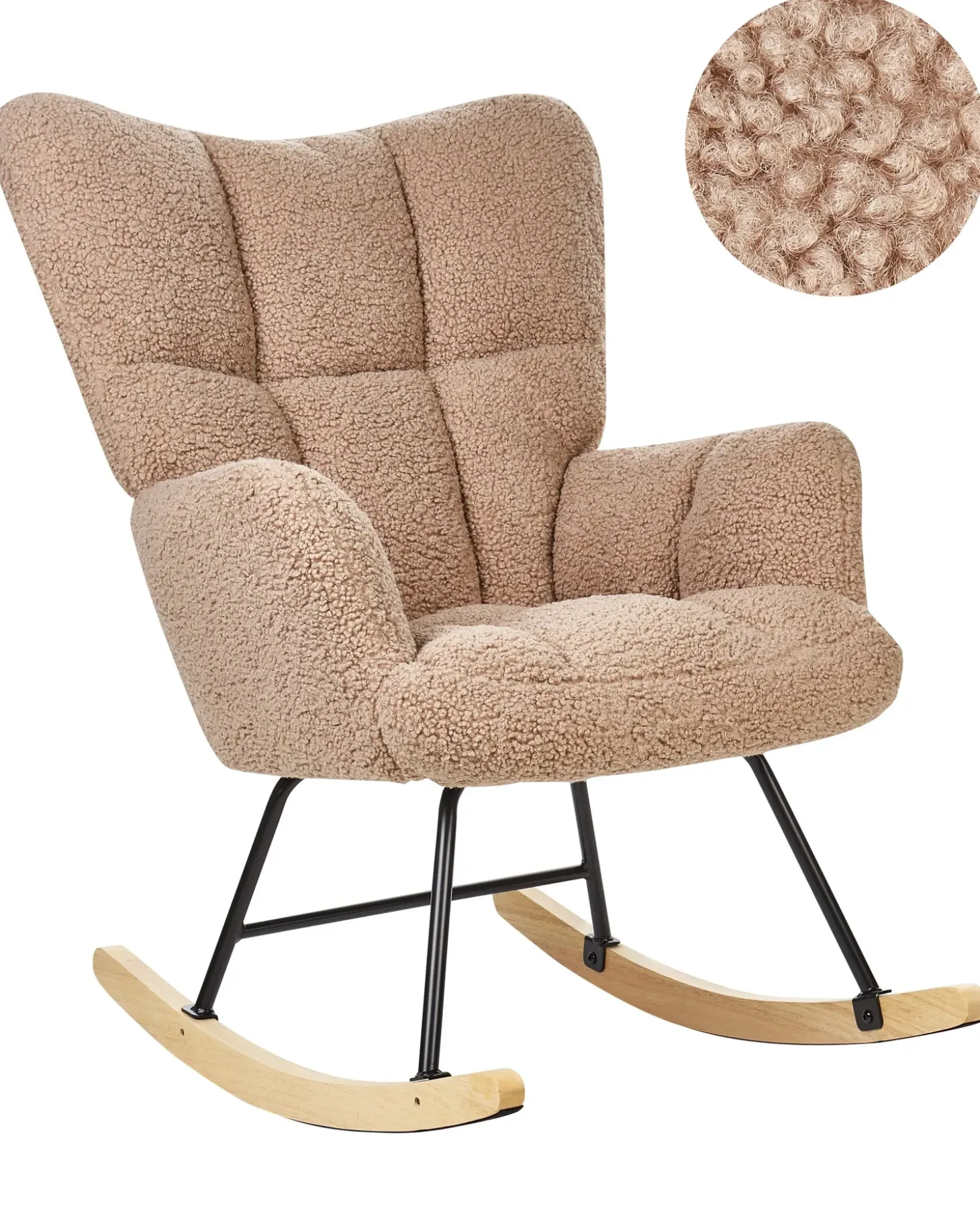 Hot Fotel bujany OULU Boucle Piaskowy Wszystkie Fotele|Fotele Bujane