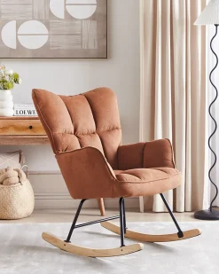 Outlet Fotel bujany OULU Brązowy Wszystkie Fotele|Fotele Bujane