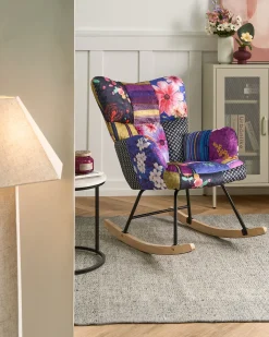 Outlet Fotel bujany OULU Welur Kolorowy Wszystkie Fotele|Fotele Bujane