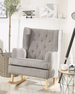 Fotel bujany TRONDHEIM Jasnoszary Wszystkie Fotele|Fotele Bujane