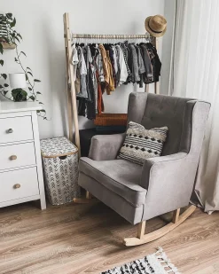 Fotel bujany TRONDHEIM Jasnoszary Wszystkie Fotele|Fotele Bujane