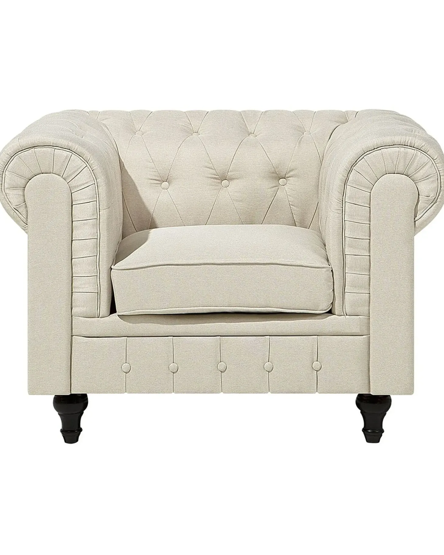 Sale Fotel CHESTERFIELD Beżowy Wszystkie Fotele|Fotele Tapicerowane