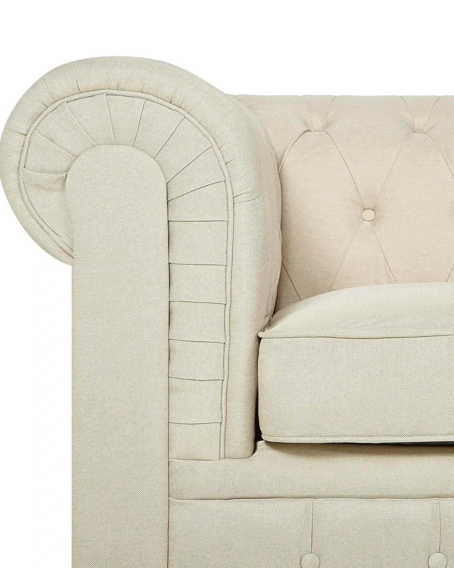 Sale Fotel CHESTERFIELD Beżowy Wszystkie Fotele|Fotele Tapicerowane