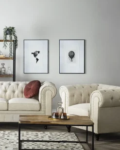Sale Fotel CHESTERFIELD Beżowy Wszystkie Fotele|Fotele Tapicerowane