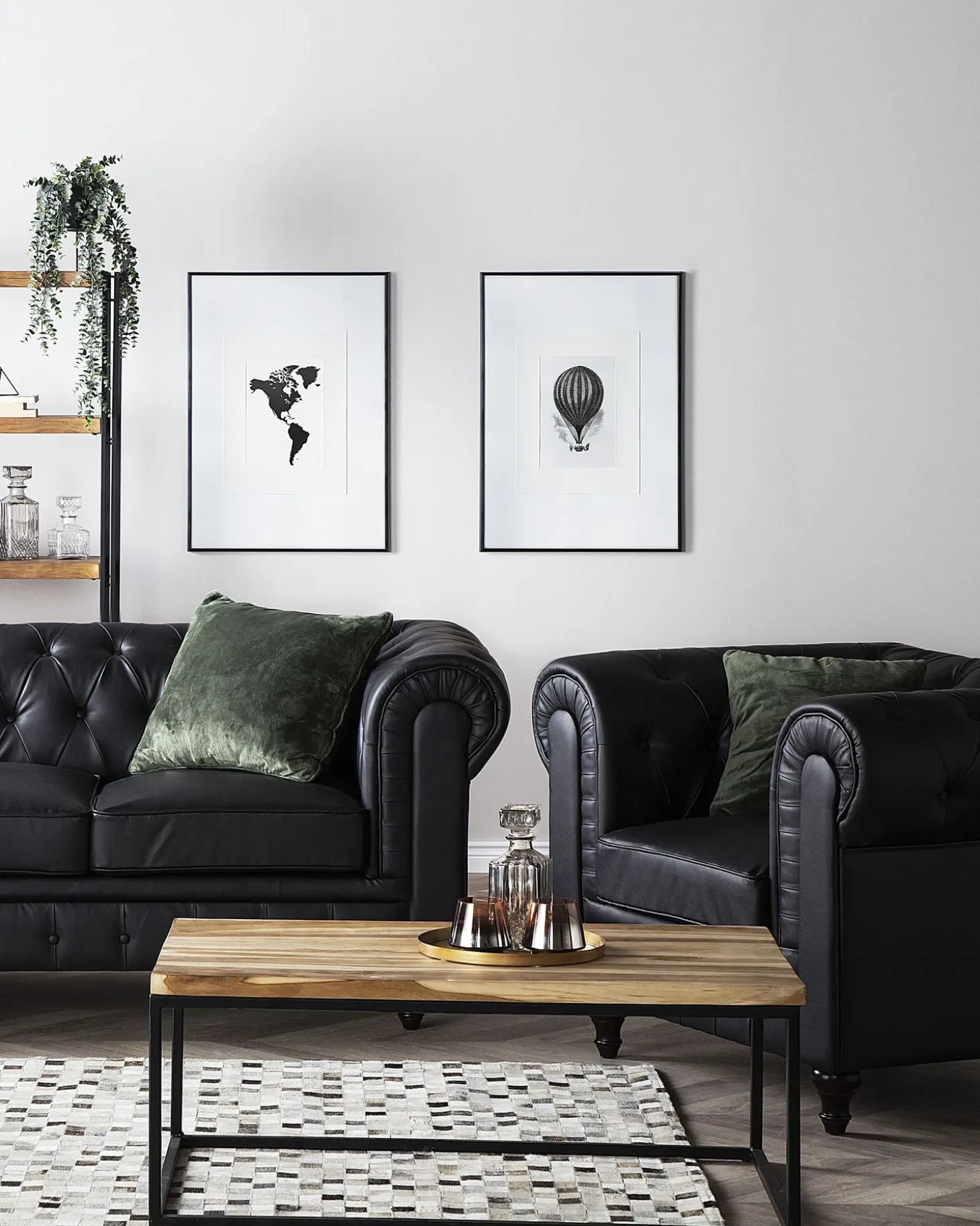 Online Fotel CHESTERFIELD Ekoskóra Czarny Wszystkie Fotele|Fotele Skórzane