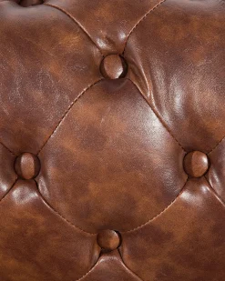 Clearance CHESTERFIELD Ekoskóra Złoty brąz Wszystkie Fotele|Fotele Skórzane