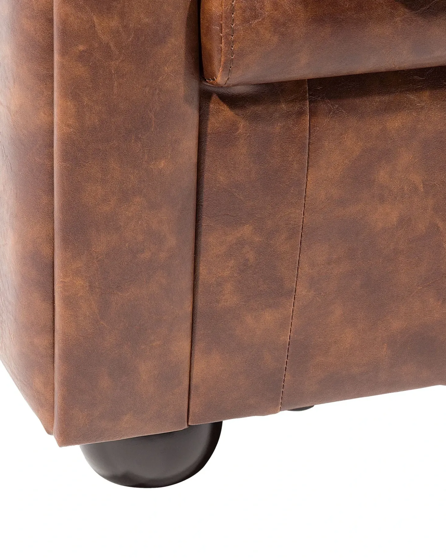 Clearance CHESTERFIELD Ekoskóra Złoty brąz Wszystkie Fotele|Fotele Skórzane