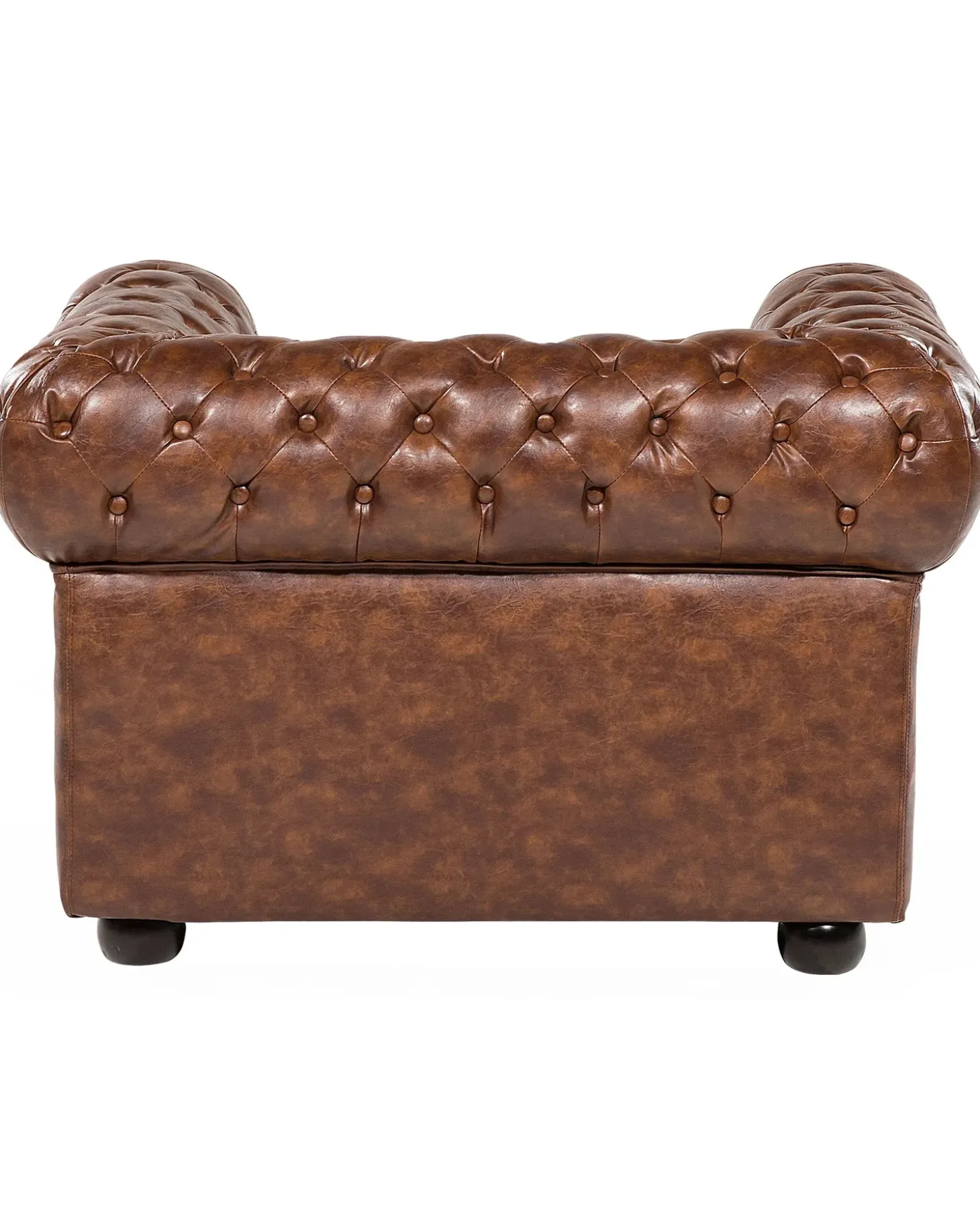 Clearance CHESTERFIELD Ekoskóra Złoty brąz Wszystkie Fotele|Fotele Skórzane