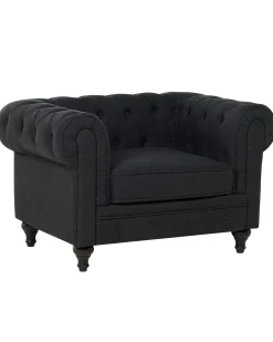 New CHESTERFIELD Grafitowy Wszystkie Fotele|Fotele Tapicerowane