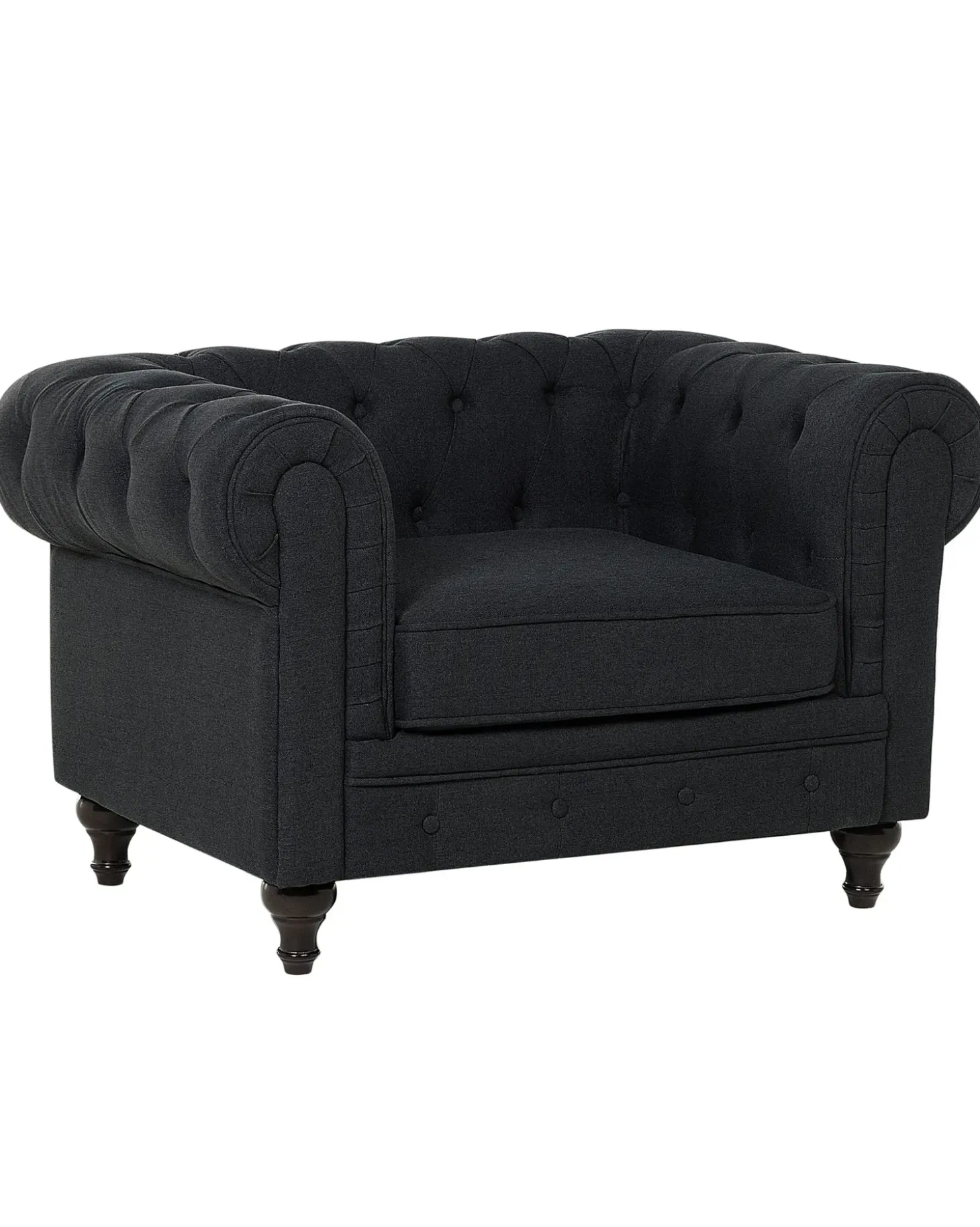 New CHESTERFIELD Grafitowy Wszystkie Fotele|Fotele Tapicerowane