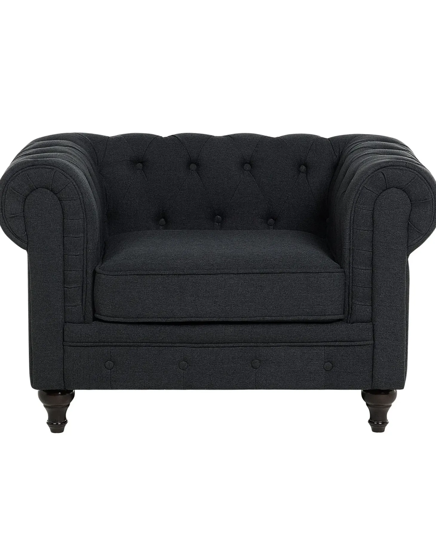 New CHESTERFIELD Grafitowy Wszystkie Fotele|Fotele Tapicerowane