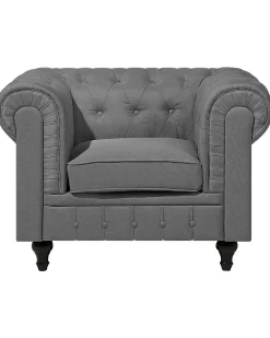 Discount CHESTERFIELD Jasnoszary Wszystkie Fotele|Fotele Tapicerowane