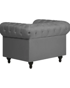 Discount CHESTERFIELD Jasnoszary Wszystkie Fotele|Fotele Tapicerowane