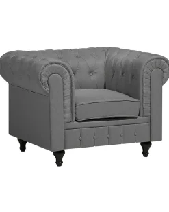 Discount CHESTERFIELD Jasnoszary Wszystkie Fotele|Fotele Tapicerowane